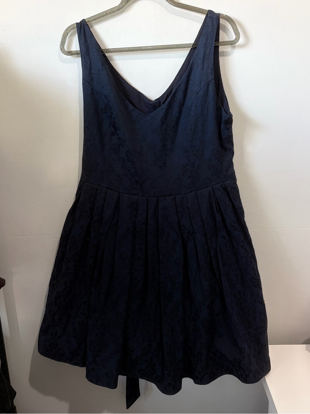 Princess Highway Navy Blue Brocade Jacquard Fit Flare Party Dress Size 16 US 12